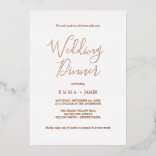 Delicate Rose Gold Foil Calligraphy Bridal Shower 