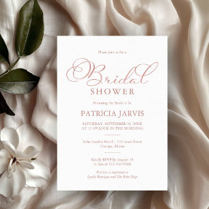 Delicate Rose Gold Foil Script Bridal Shower Invitation