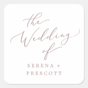 Delicate Rose Gold Wedding Envelope Seals