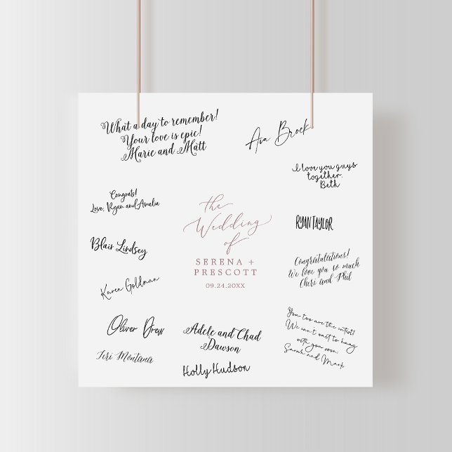 Delicate Rose Gold Wedding Guest Signing Poster (Creator Uploaded)