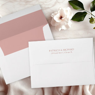 Delicate Rose Gold Wedding Invitation Envelope