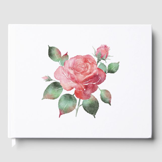 Delicate Rose Guest Book (Front)