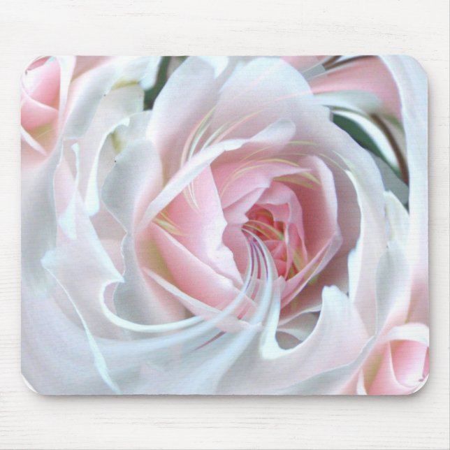 Delicate rose in marble mouse mat (Front)