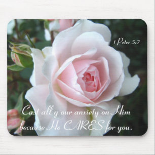 Delicate rose mouse mat