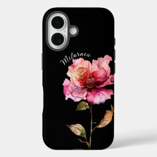 Delicate rose, personalize iPhone 16 case