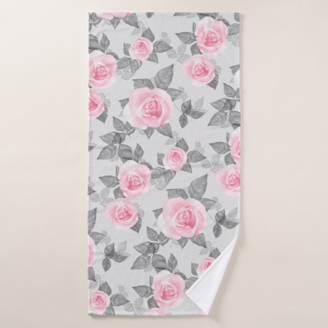 Delicate roses 1 bath towel (Bath Towel)
