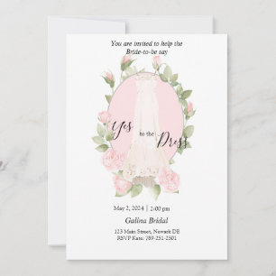 Delicate Roses Dress Shopping Invitation
