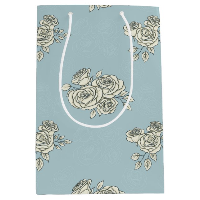 Delicate roses medium gift bag (Front)
