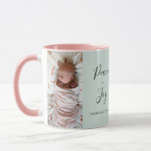 Delicate Script 2 Photo Collage Mug