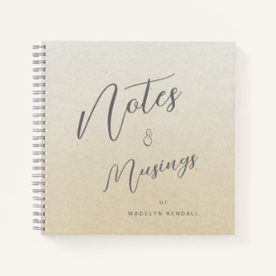 Delicate Script Golden Gradient Personalised Notebook