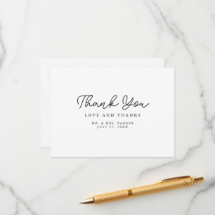 Delicate script modern elegant thank you Card