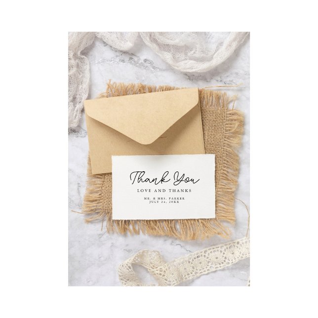 Delicate script modern elegant thank you Card (Creator Uploaded)