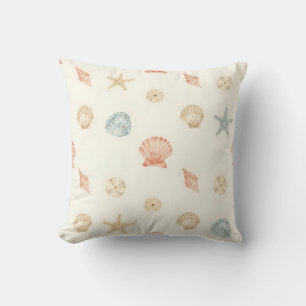 Delicate Seashells Seamless Pattern Cushion