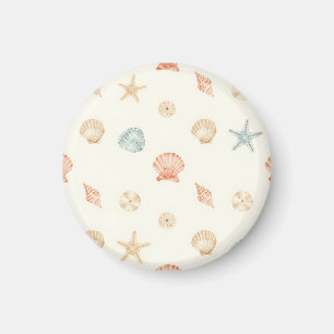 Delicate Seashells Seamless Pattern Magnet