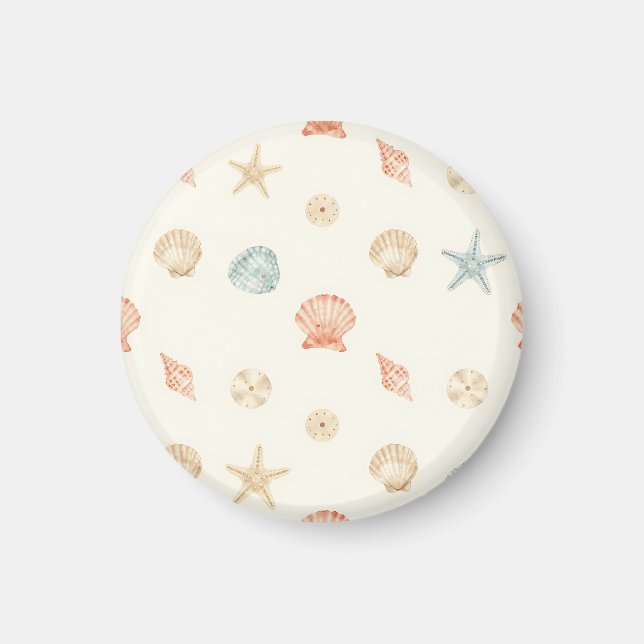 Delicate Seashells Seamless Pattern Magnet (Front)