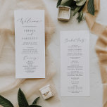 Delicate Silver Calligraphy Wedding Program Programme<br><div class="desc">This delicate silver calligraphy wedding program is perfect for a modern wedding. The romantic minimalist design features lovely and elegant silver grey typography on a white background with a clean and simple look. Include the name of the bride and groom, the wedding date and location, thank you message, order of...</div>
