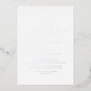 Delicate Silver Foil Calligraphy Bridal Shower