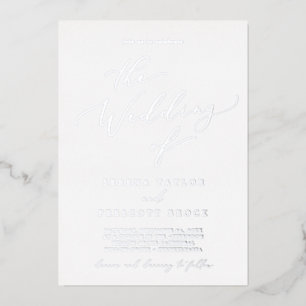 Delicate Silver Foil Calligraphy The Wedding Of