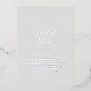 Delicate Silver Foil Grey Bridal Shower