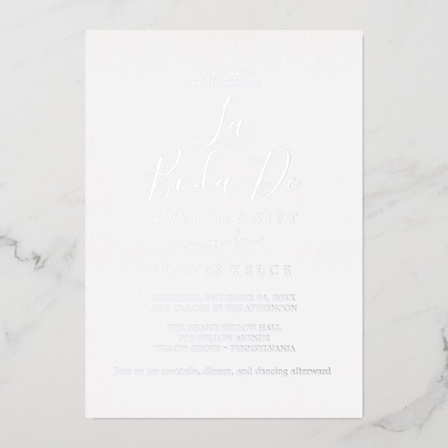 Delicate Silver Foil | La Boda De Wedding  (Front)
