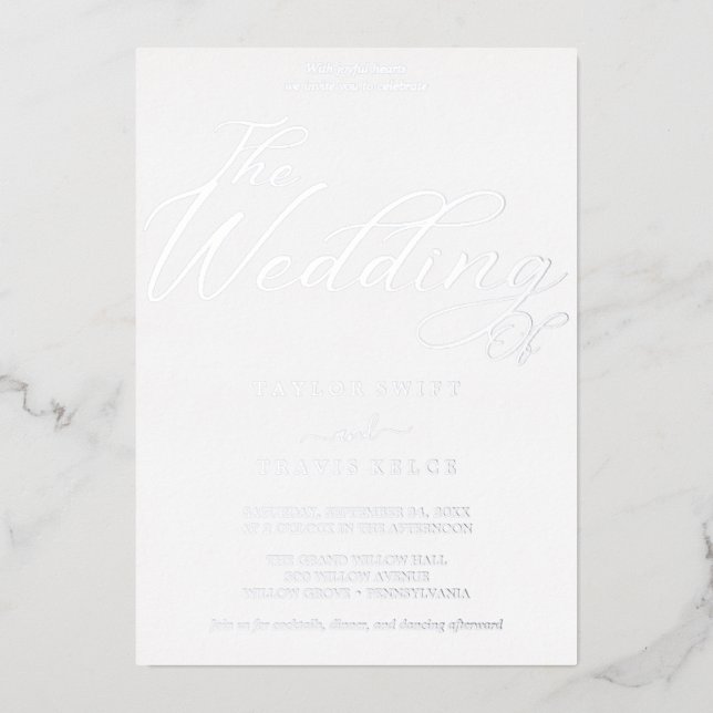 Delicate Silver Foil | New Year’s Eve Wedding  (Front)