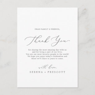 Table Wedding Thank You Cards Zazzle