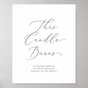 Delicate Silver This Candle Burns Memorial Sign