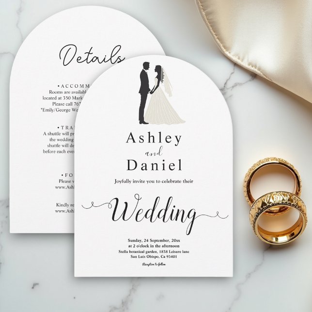 Delicate Simple Black And White Romantic Wedding Invitation (Creator Uploaded)