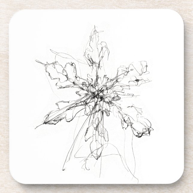 Delicate Single Snowflake  Coaster (Front)