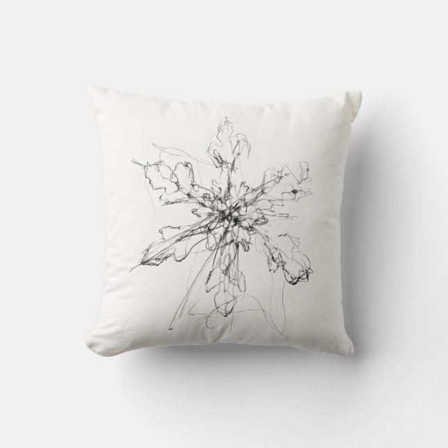 Delicate Single Snowflake  Cushion (Front)