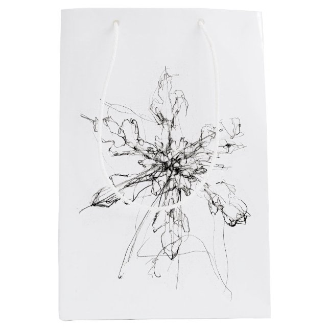 Delicate Single Snowflake  Medium Gift Bag (Front)