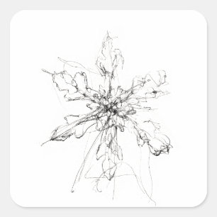 Delicate Single Snowflake  Square Sticker