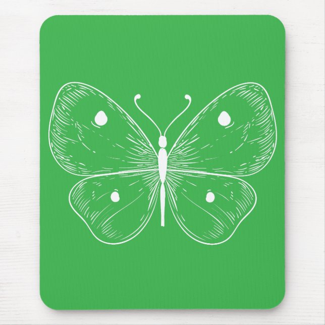 Delicate Sketch Butterfly Mouse Mat (Front)