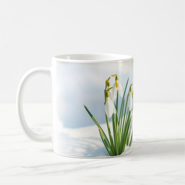 Delicate Snowdrops & Crocuses Mug (Left)