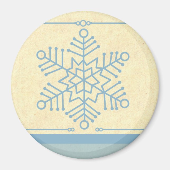 Delicate Snowflake Christmas Magnet (Front)