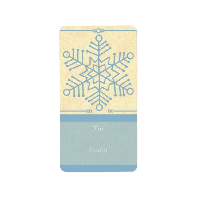 Delicate Snowflake Gift Tag Labels (Front)