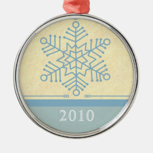 Delicate Snowflake Premium Round Ornament