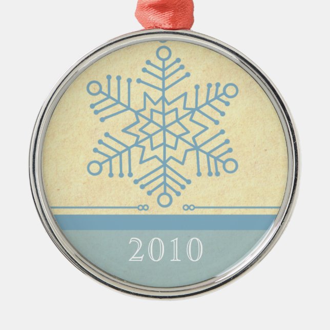 Delicate Snowflake Premium Round Ornament (Front)