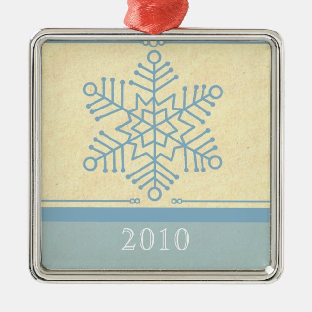 Delicate Snowflake Premium Square Ornament (Front)