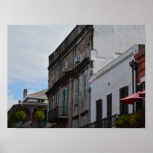 Delicate Soap Bubble Drifting Up in New Orleans Poster