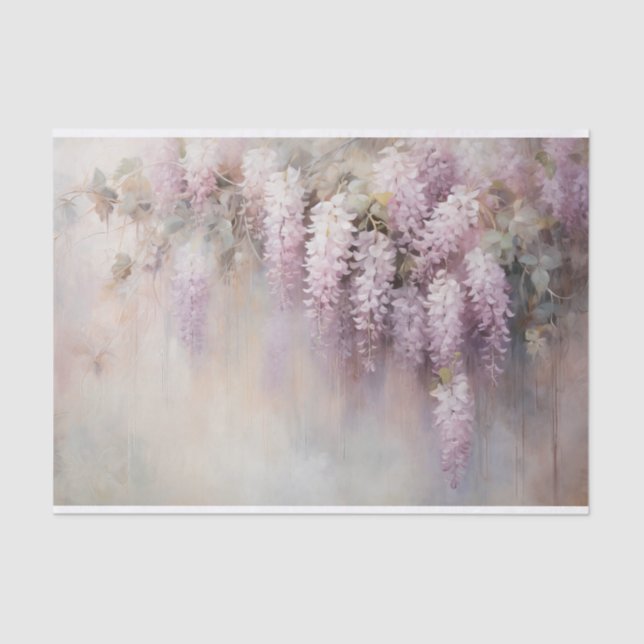 Delicate, Soft Beautiful Elegant Florals Decoupage Tissue Paper (Front)