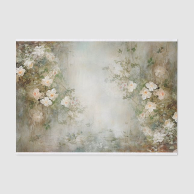Delicate, Soft Beautiful Elegant Florals Decoupage Tissue Paper (Front)