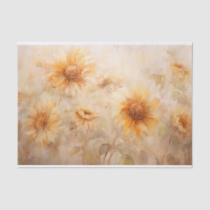 Delicate, Soft Elegant Sunflower Florals Decoupage Tissue Paper