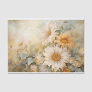 Delicate, Soft Elegant Sunflower Florals Decoupage Tissue Paper