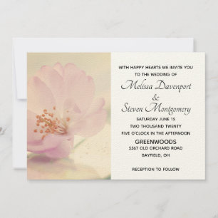 Delicate Soft Pink Cherry Blossom Flower Invitation