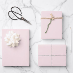 Delicate solid colour plain blushing pink wrapping paper sheet