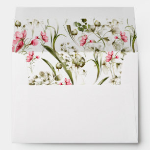 Delicate Spring Blossoms Watercolor Botanical Envelope