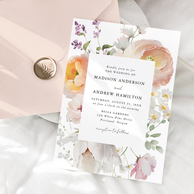 Delicate Spring Floral Wedding Invitation (Creator Uploaded)