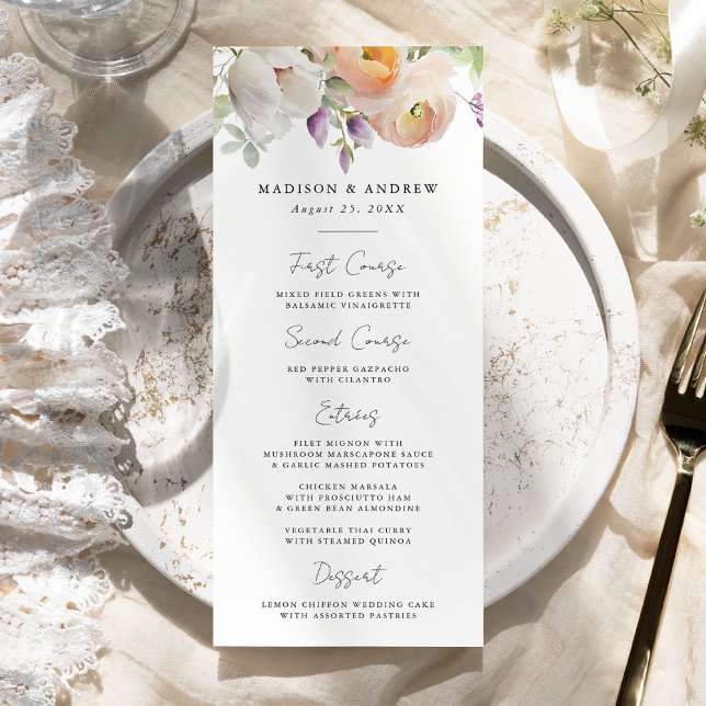 Delicate Spring Floral Wedding Menu (Creator Uploaded)