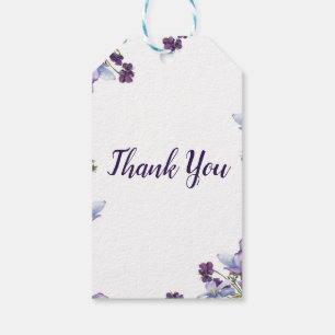 Delicate Spring Flowers Purple Floral Favour Gift Tags